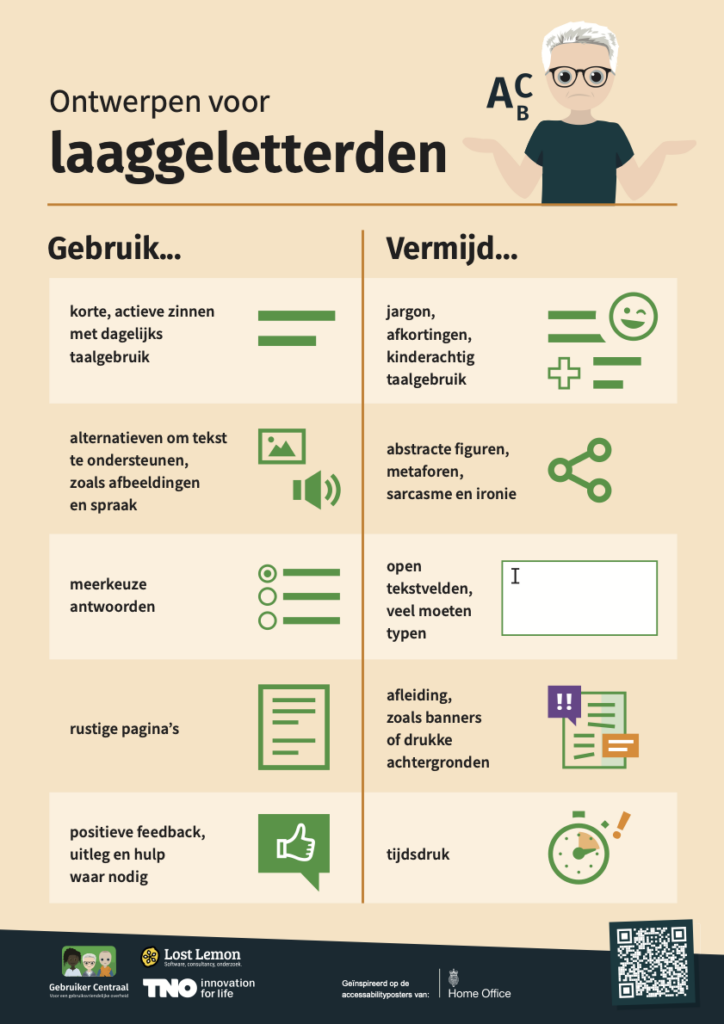Link naar poster 'Ontwerpen voor laaggeletterden' als download.